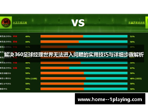 解决360足球经理世界无法进入问题的实用技巧与详细步骤解析