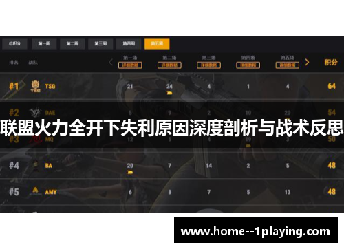 联盟火力全开下失利原因深度剖析与战术反思 联盟火力全开下失利原因深度剖析与战术反思