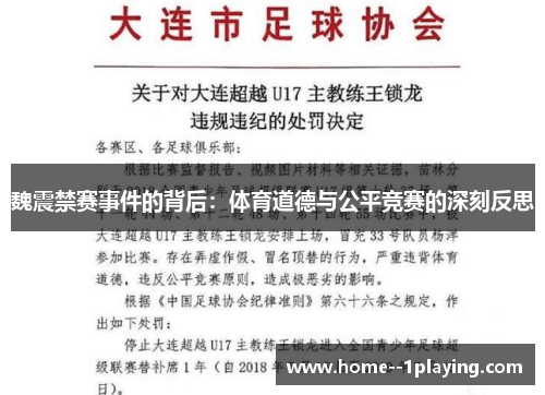 魏震禁赛事件的背后：体育道德与公平竞赛的深刻反思
